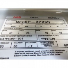 ABB NF30P-3PB6B ENCLOSED DISCONNECT SWITCH *NEW NO BOX*