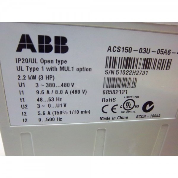 NEW ABB DRIVE ACS150-03U-05A6-4 3 HP