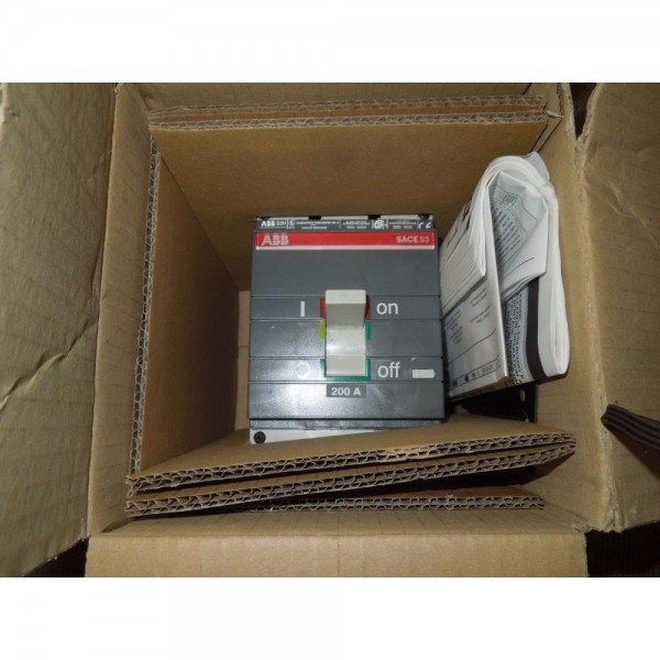 ABB S3HQ200TW SACE S3 S3H 200A 3P 480V / 500VDC Circuit Breaker New Surplus