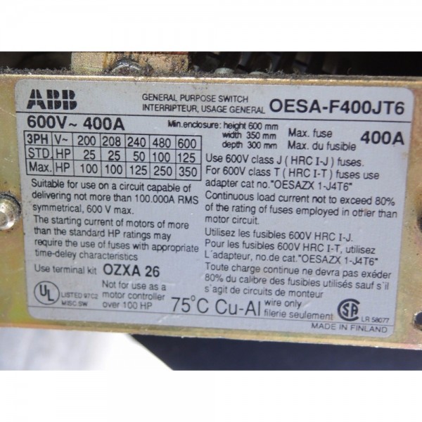 400 Amp General Purpose Switch