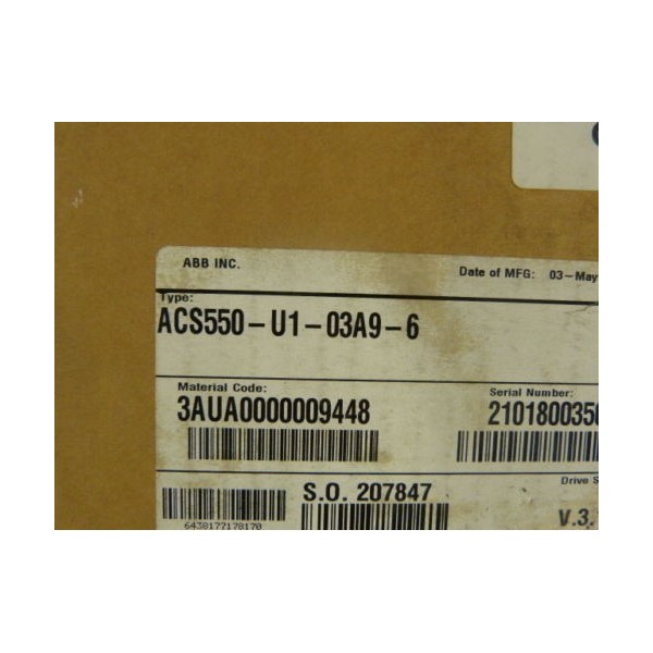 ABB ACS550-U103-A96 AC Drive 3HP 600VAC 3.9amp NEW