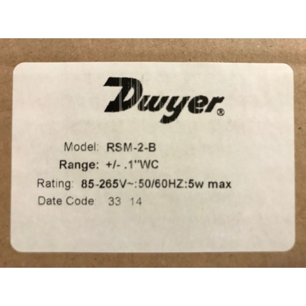 Dwyer Series RSM RSM-2-B Room Status Monitor Low Pressure