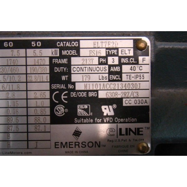 7.5HP 1740RPM 230/460V 3PH ELT7E2D