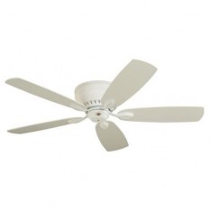 52 Inch LED Satin White Ceiling Fan W/ 5 Reversible Dark Cherry/Chocolate Blades