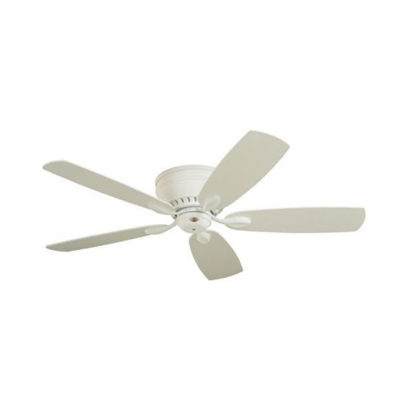 52 Inch LED Satin White Ceiling Fan W/ 5 Reversible Dark Cherry/Chocolate Blades