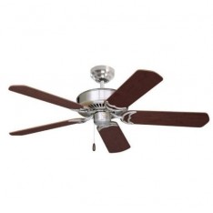 52 LED Brushed Steel Ceiling Fan W/ 5 Reversible Dark Cherry/Mahogany Blades"