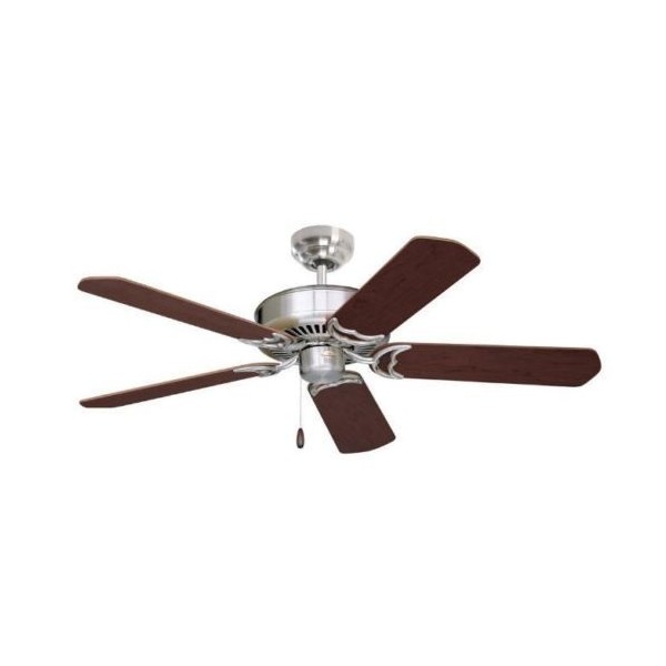 52 LED Brushed Steel Ceiling Fan W/ 5 Reversible Dark Cherry/Mahogany Blades"