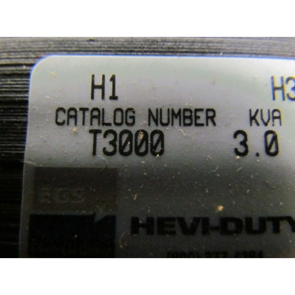 Emerson Hevi-Duty T3000 New! 3.0KVA Control Transformer Primary 220-480V