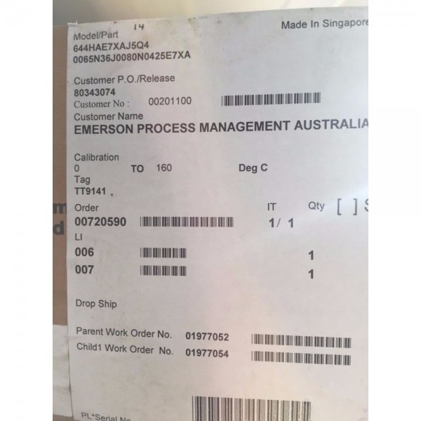 Emerson Rosemount 644 Temperature Transmitter IECEx with PT100 RTD Sensor Probe