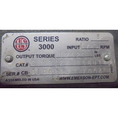 US GEAR MOTORS EMERSON SPEED REDUCER, CBN3122SB38U140, 8 RATIO, SERIES 3000
