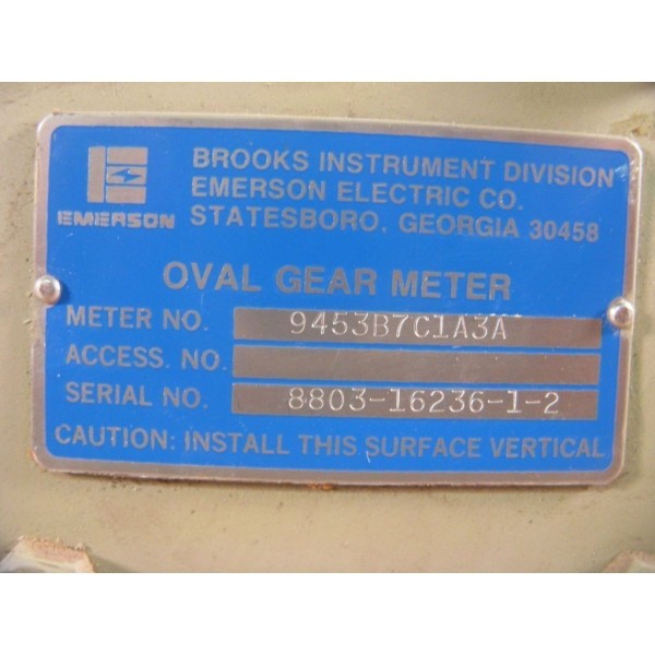 Emerson Oval Gear Flow Meter 9453B7C1A3A