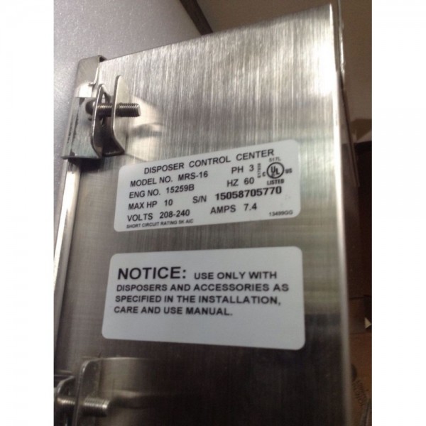 Insinkerator Disposer Switch Model MRS-16 3 PH 1/2-10 HP