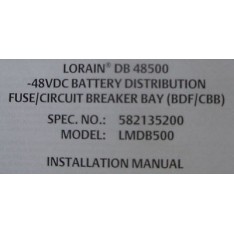Lorain DB48500 LMDB500 Battery Distrubution Fuse/Circuit Breaker Bay