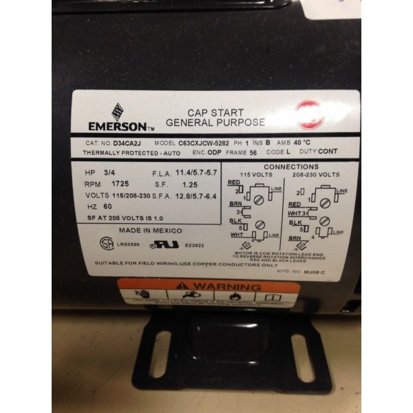 GENERAL PURPOSE 3/4HP MOTOR 1725RPM