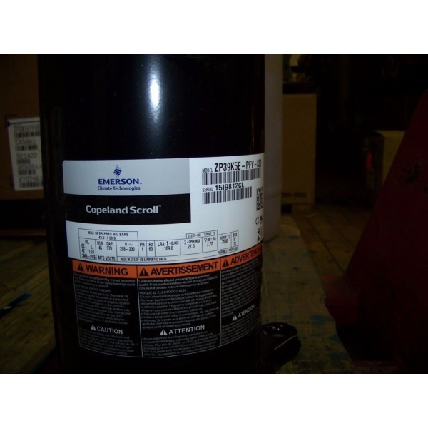 Copeland Scroll Compressor 208-230V 60 Hz 1 Ph 3.5 Ton