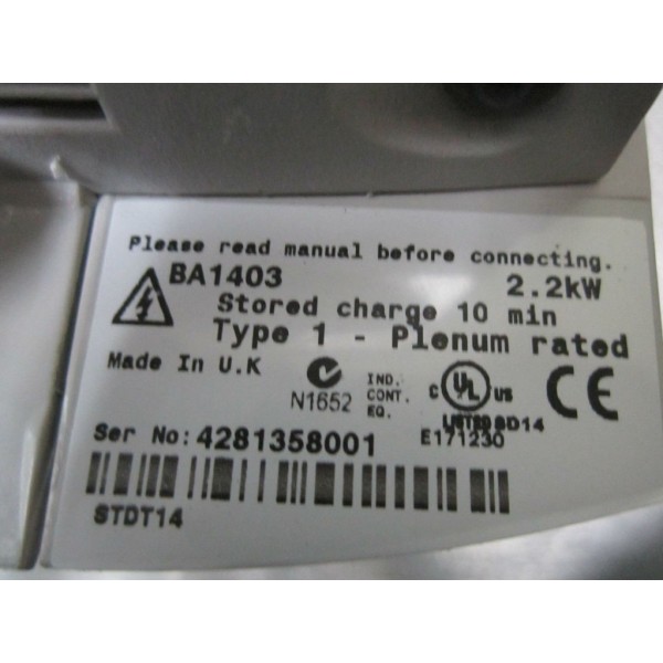 Control Technique BA1403 Emerson Affinity 2.2kW AC Drive 5.0A 400V *Never Used*