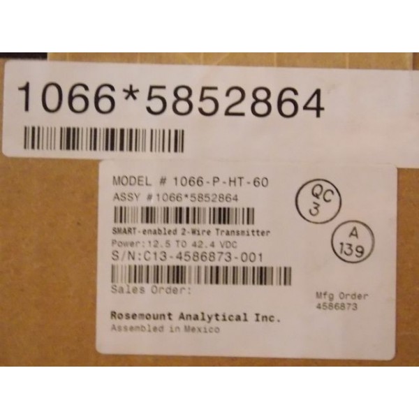 Rosemount 1066 Liquid Analytical Transmitter 1066-P-HT-60