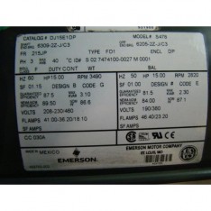 Electric Motor 15HP 3490Rpm 208-230/460v
