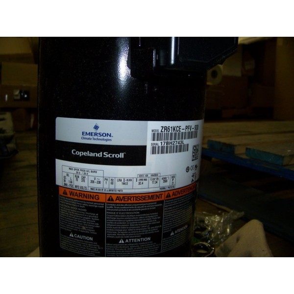 Copeland Scroll Compressor 1 Phase 208-230 V 60 Hz