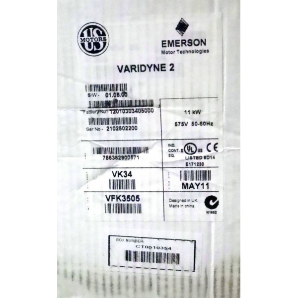 Variable Frequency Drive Varidyne 2 10 HP 575 Volt 3 Phase VFK3505 1S