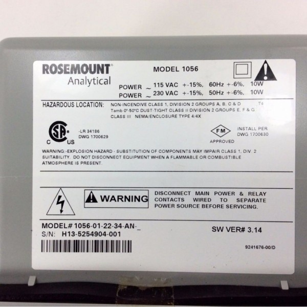 ROSEMOUNT 1056-01-22-34-AN - MULTI FUNCTION DIGITAL ANALYZER