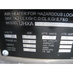 AIR HEATER FOR HAXARDOUS LOCATION