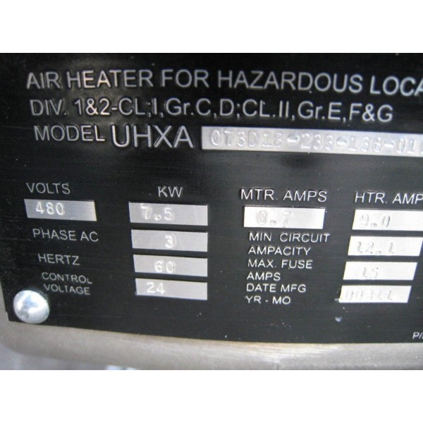 AIR HEATER FOR HAXARDOUS LOCATION