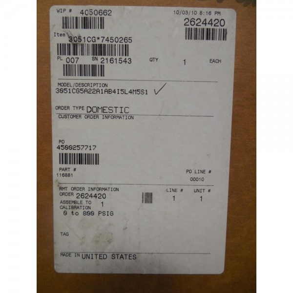 Pressure Transmitter w/ Remote Seal