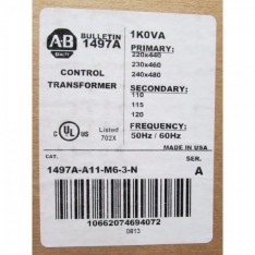ALLEN BRADLEY 1497A A11 M6 3 N 1 K0VA Transformer Pri 220-480 Sec 110-120
