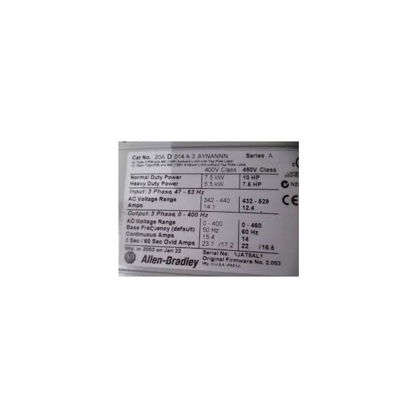 PowerFlex Adjustable Frequency AC Drive Ser A 3-Phase 480V
