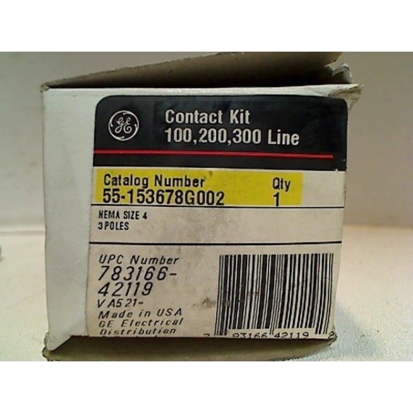 CONTACT KIT 100 200 300 LINE NEMA SIZE 4 3 POLES