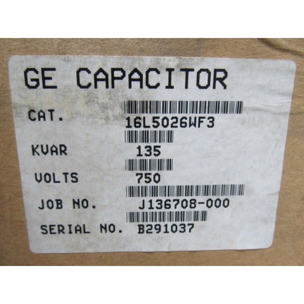 Single Phase Capacitor 135 KVAR 750V