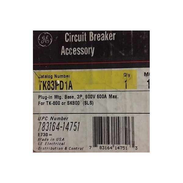 GE TK83PD1A Mounting Base for 3 Pole 600V 600A