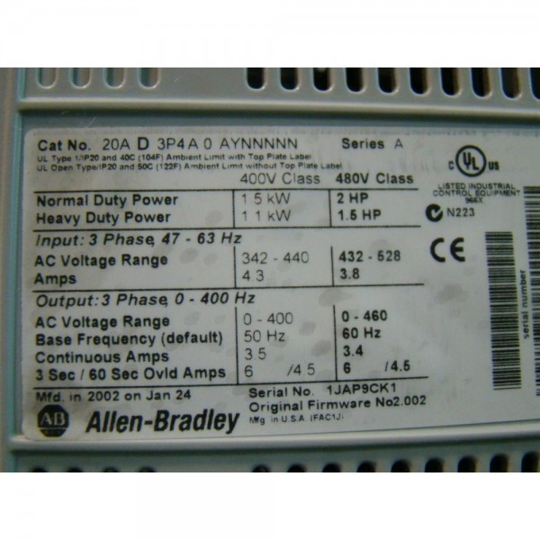 Powerflex 70 480v 2HP