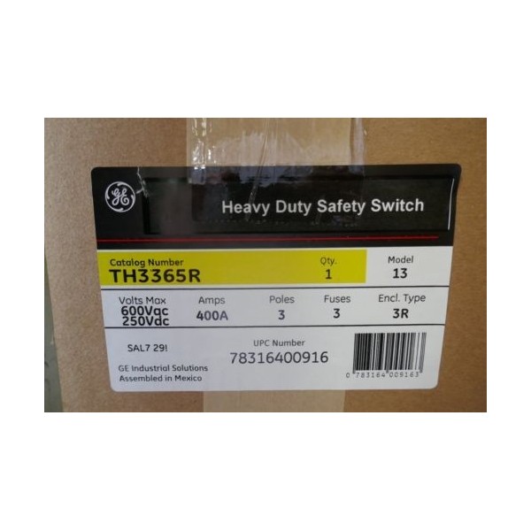 NEW GENERAL ELECTRIC GE TH3365R 400 AMP 600V HEAVY DUTY SAFETY SWITCH - WARRANTY