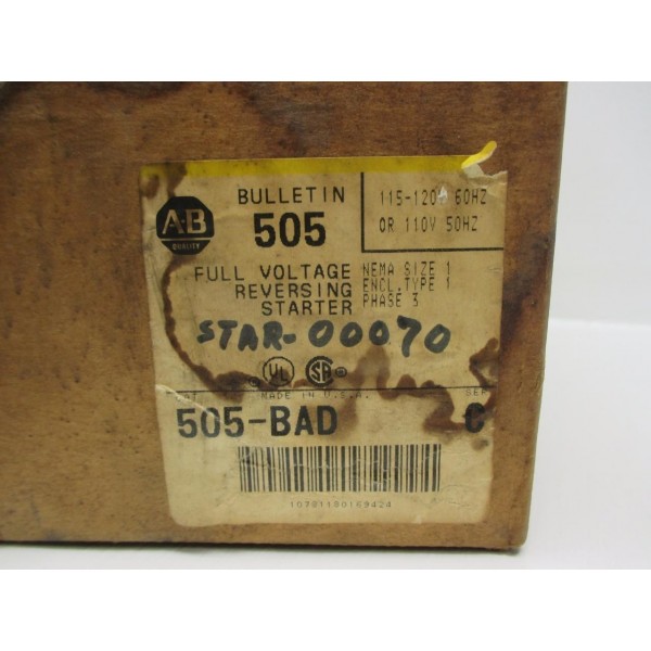 505-BAD Size 1 Reversing Starter w/ Enclosure