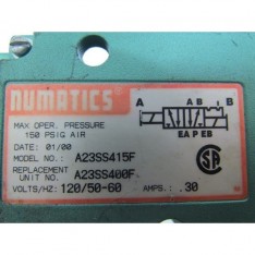 A23SS415F A23SS400FPneumatic Solenoid Valve 120/50-60