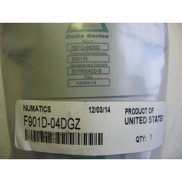 F901D-04DGZ Coalescing Filter 1/2 NPT 200 PSI Coalescer Delta Series"