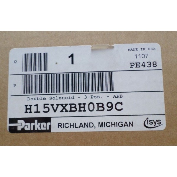 H15VXBH0B9C 24VDC 3-Position 3/8 Ports Double Solenoid Valve"