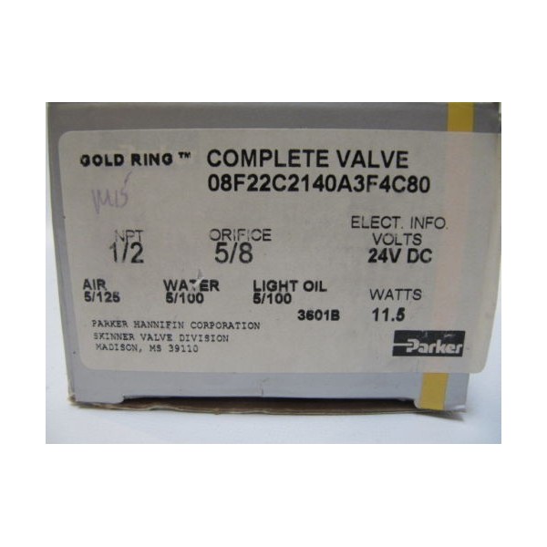 Complete Valve 1/2NPT, 5/8 Orifice, 24VDC 08F22C2140A3F4C80