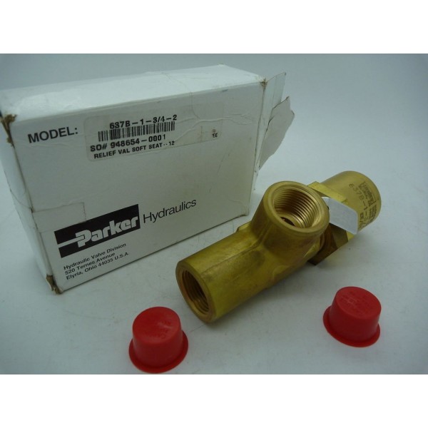 Hydraulics Pressure Relief Control Valve, Brass, 3/4 NPT, 637B-1-3/4-2"