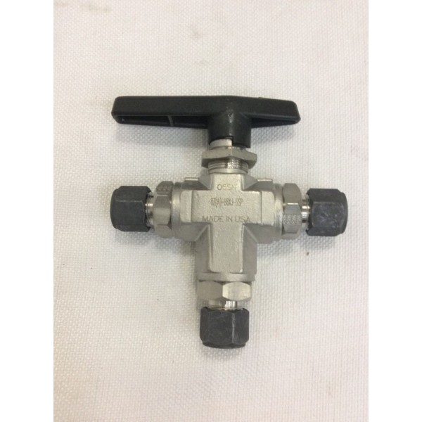 B Series 3 Way 1/2 Ball Valve 8Z-B8XJ-SSP 1500 Psig @ 70f, 316 SS"
