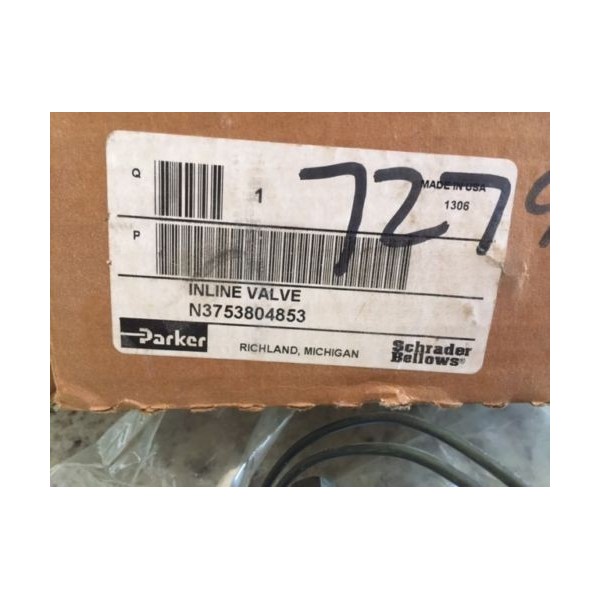 SCHRADER BELLOWS N3755904553 INLINE VALVE, 140 PSI MAX INLET, 1/2 NPT"