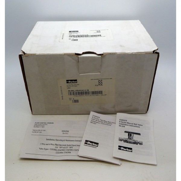 6A-B6LJ-SS-61AC-2-1B, Pneumatic Actuated Ball Valve, 3/8 OD Compression"