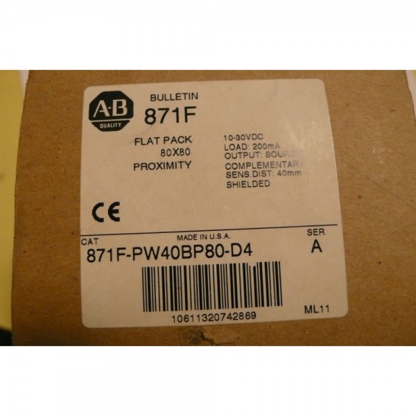 871F-PW40BP80-D4 INDUCTIVE PROXIMITY SENSOR