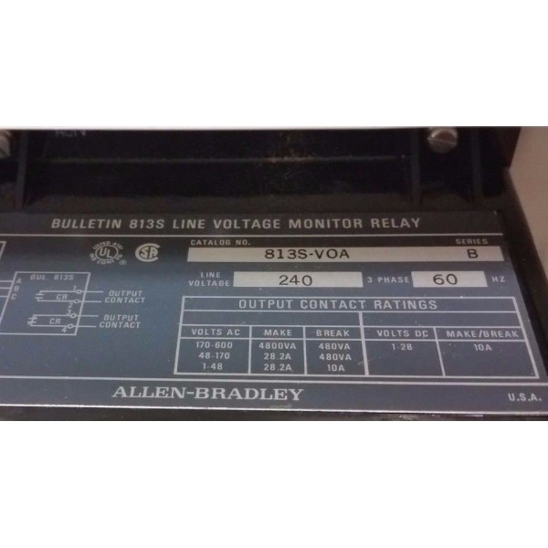 813S-VOA Line Voltage Monitor Relay w/Manual Reset Enclosure