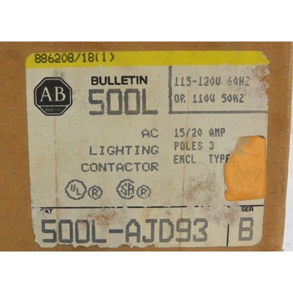 500LAJD93 500L-AJD93 20a Lighting Contactor in Nema 12 NeW iN BoX!