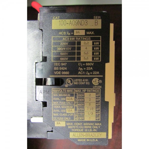 Contactor 109 A09AD3 XXX & Nema 1 Enclosure 100 A09ND3 120V Coil
