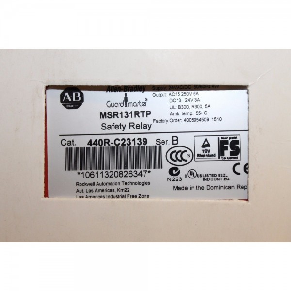 GUARD MASTER 440R C23139 Safety Relay MSR131RTP