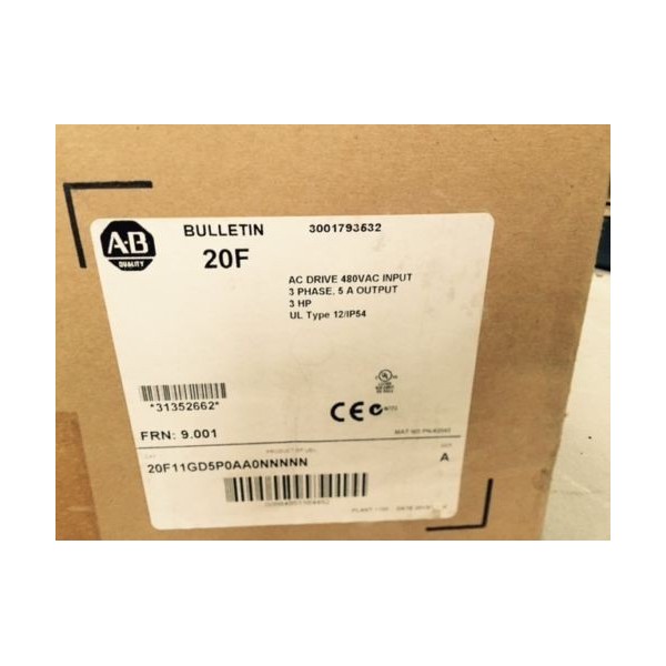 480VAC Input 3 Phase 5A Output 3HP Drive